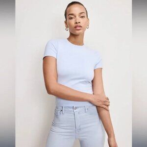 New Tags Good American Super Stretch Super Stretch Baby Tee L in Periwinkle Blue